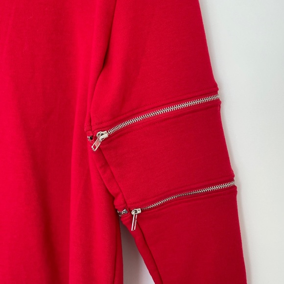 Red Sweater with Zipper Sleeves! - Picture 3 of 3
